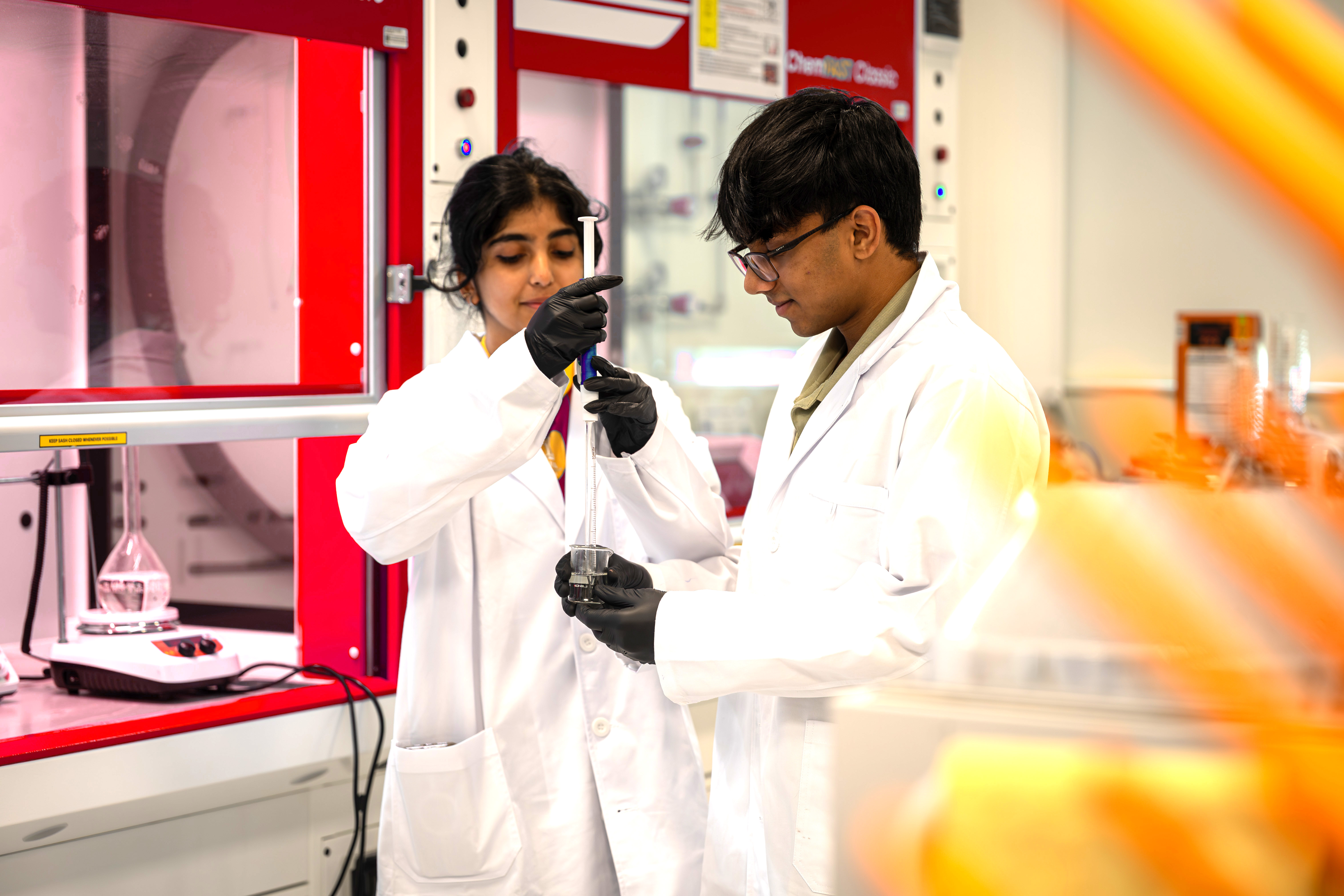 B.Tech. students at IIT Delhi - Abu Dhabi conducting research